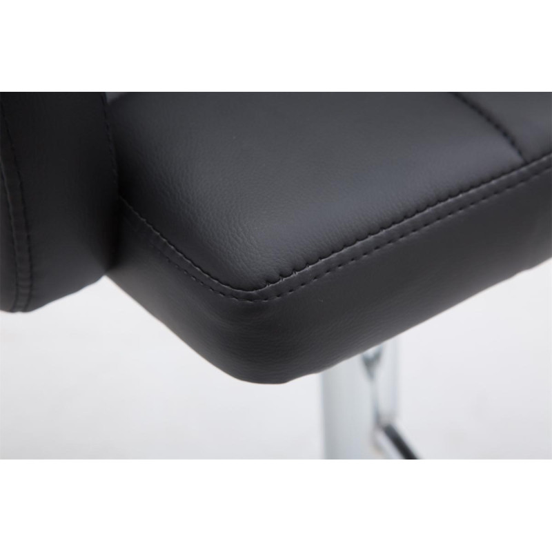 Tabouret de bar Los Angeles, similicuir, C, noir