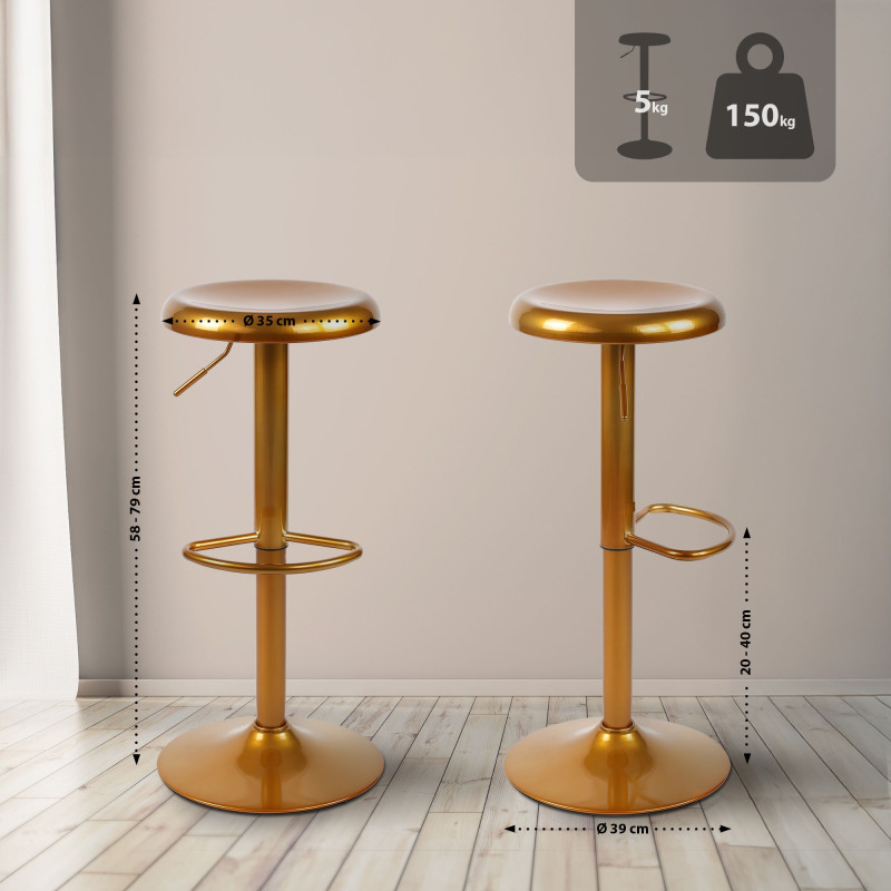 Tabouret de bar doré Williston