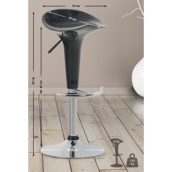 Sgabello da bar Saddle, grigio