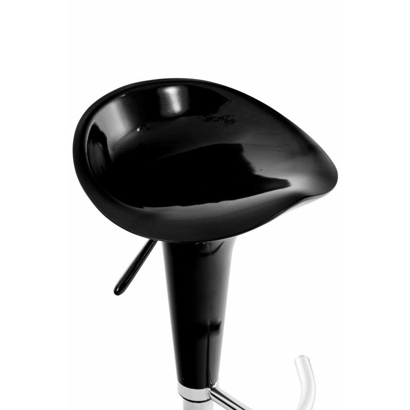 Banqueta de bar em formato de sela, preta