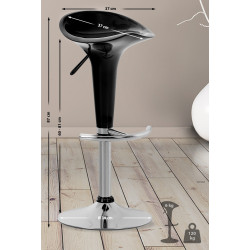 Tabouret de bar Saddle, noir