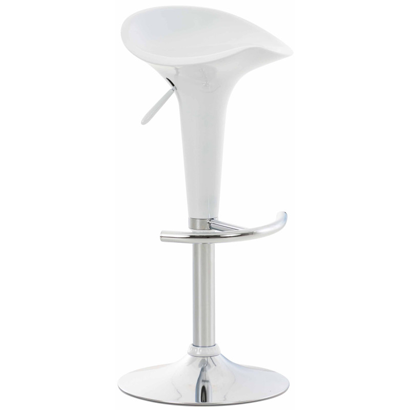 Taburete de bar con forma de silla de montar, blanco