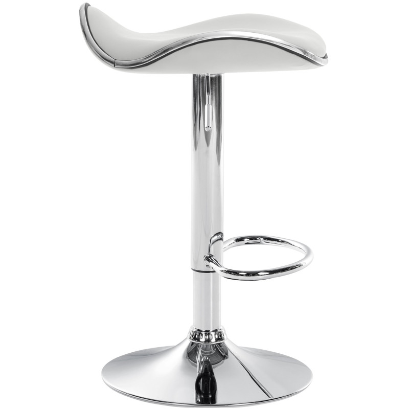 Tabouret de bar Shanghai, similicuir, C, blanc