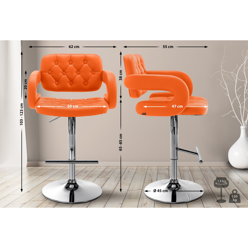 Taburete de bar naranja Dublin C