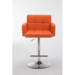 Taburete de bar Los Ángeles, imitación de cuero, C, naranja