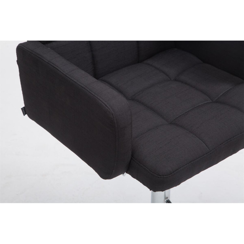 Tabouret de bar Los Angeles, tissu C, noir