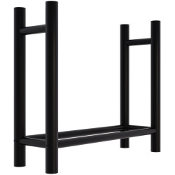 Porte-bûches de cheminée Medya rond 30x80x80 cm noir