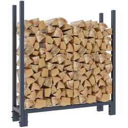 Porte-bûches de cheminée + bâche Martin 25x110x115 cm anthracite