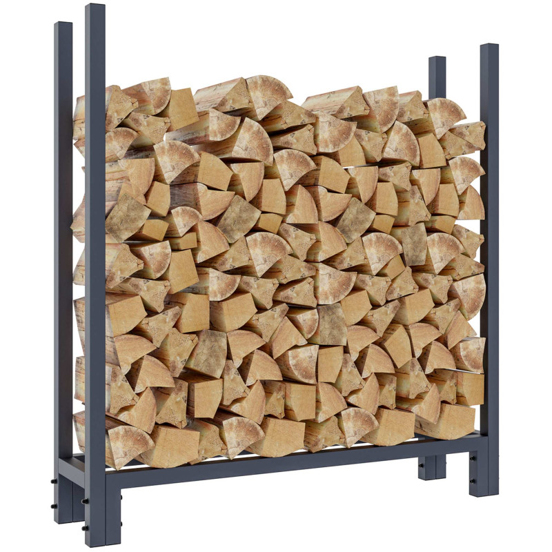 Porte-bûches de cheminée + bâche Martin 25x110x115 cm anthracite