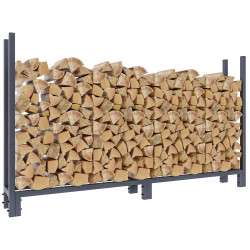 Porte-bûches de cheminée + bâche Martin 25x200x115 cm anthracite