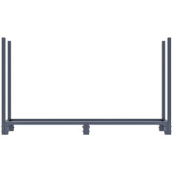Porte-bûches de cheminée + bâche Martin 25x200x115 cm anthracite