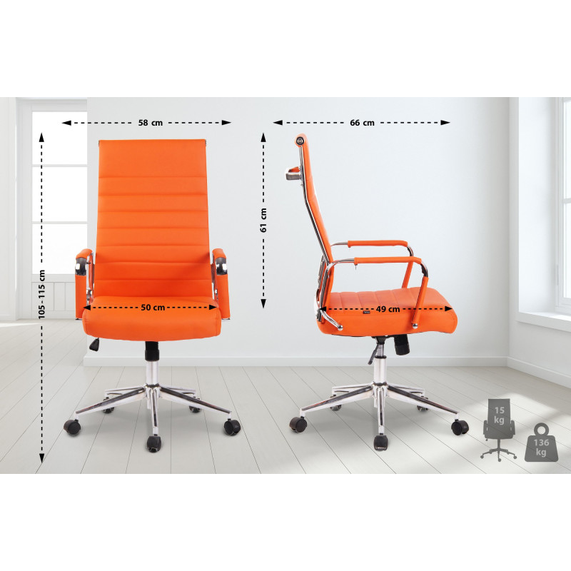 Chaise de bureau Columbus orange
