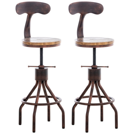 Lot de 2 tabourets de bar Hanam bronze