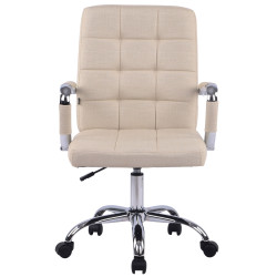Chaise de bureau Deli PRO en tissu crème