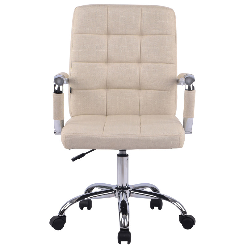 Chaise de bureau Deli PRO en tissu crème