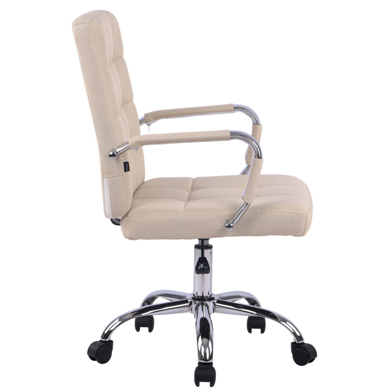 Chaise de bureau Deli PRO en tissu crème