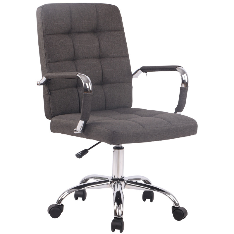 Chaise de bureau Deli PRO en tissu gris foncé