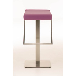 Taburete de bar Lameng de piel sintética E78 morado