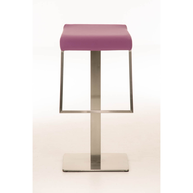 Taburete de bar Lameng de piel sintética E78 morado