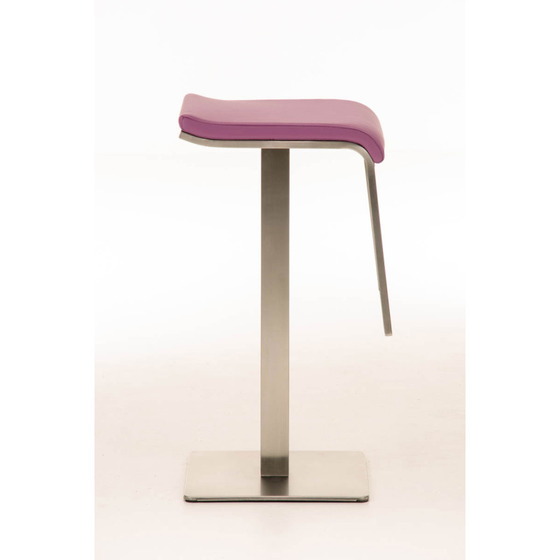 Taburete de bar Lameng de piel sintética E78 morado