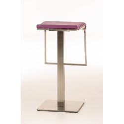 Taburete de bar Lameng de piel sintética E78 morado