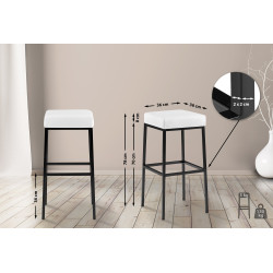 Tabouret de bar blanc Montreal B80