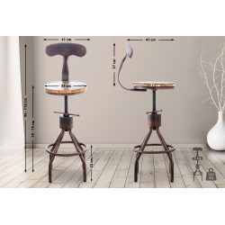 Lot de 2 tabourets de bar Hanam bronze