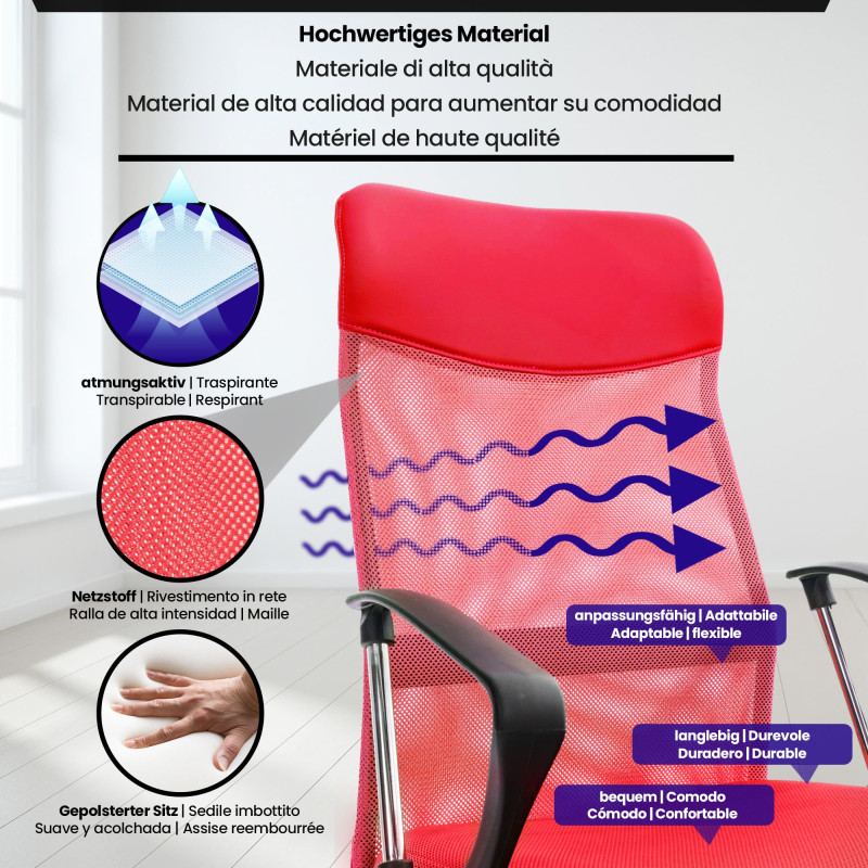Chaise de bureau Washington rouge