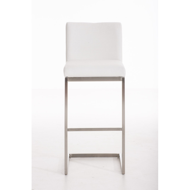 Tabouret de bar Paros en tissu blanc