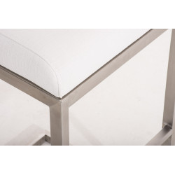 Tabouret de bar Paros en tissu blanc