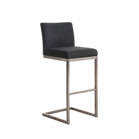 Tabouret de bar Paros, tissu gris foncé