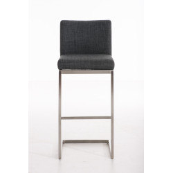 Tabouret de bar Paros, tissu gris foncé