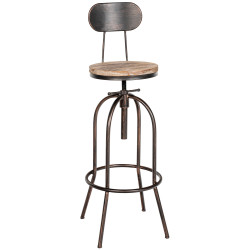 Taburete de bar Pino, madera bronce