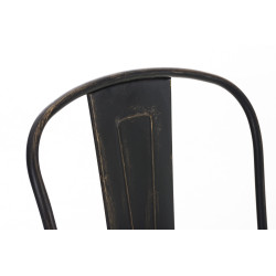 Tabouret de bar Aiden, noir et or antique