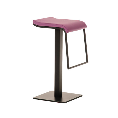 Tabouret de bar Lameng en similicuir violet B78