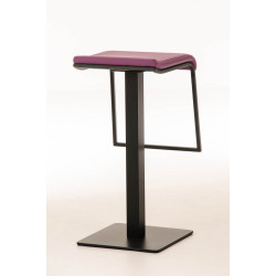 Taburete de bar Lameng de piel sintética B78 morado