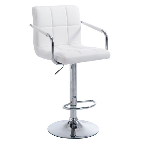 Banqueta de bar Lucy V2, cromada branca