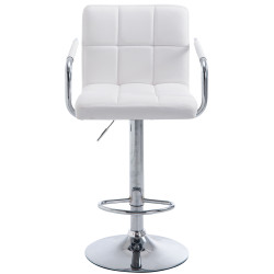 Banqueta de bar Lucy V2, cromada branca