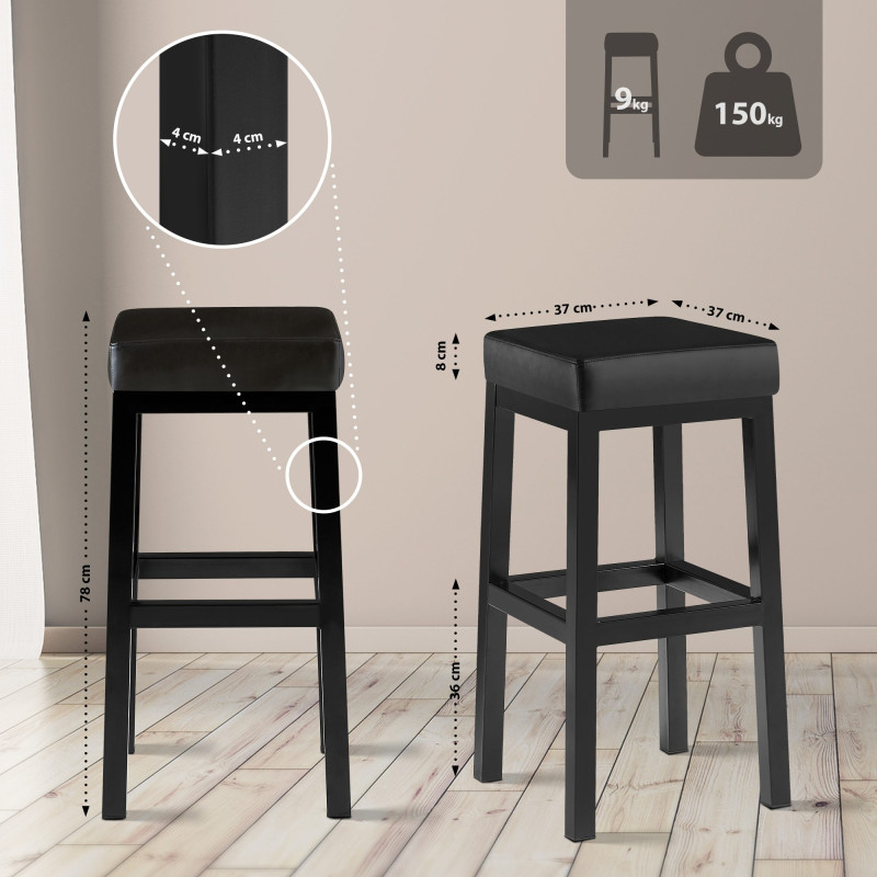 Sgabello da bar nero Taylor B80