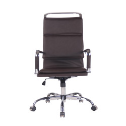 Chaise de bureau Bedford en cuir artificiel café