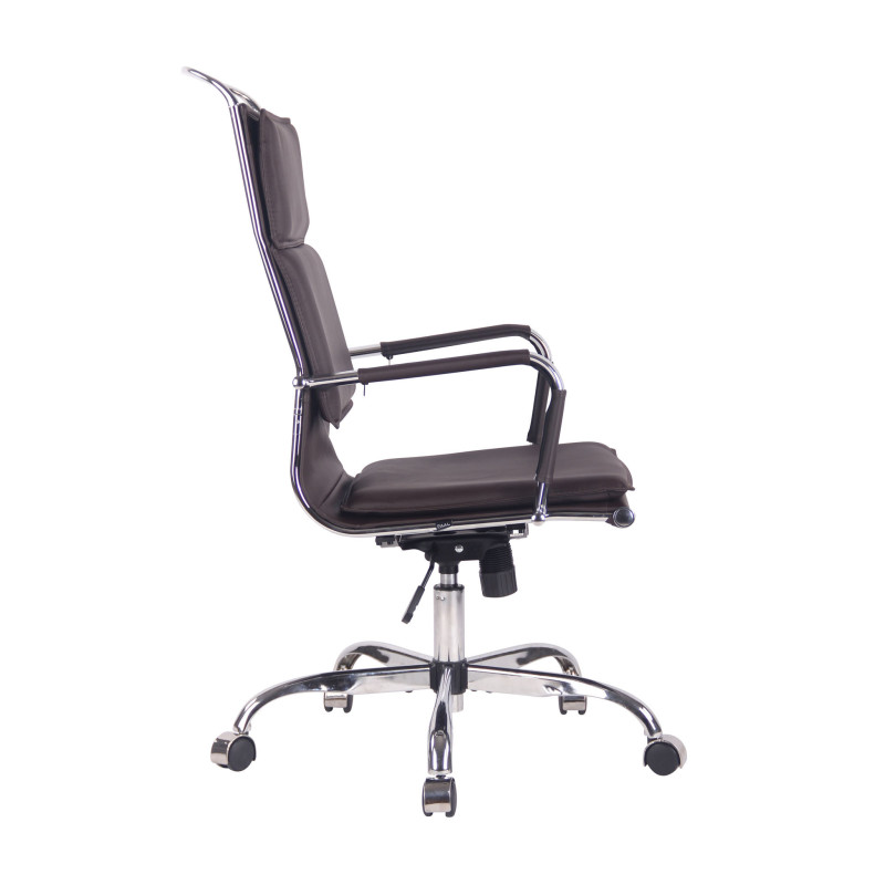 Chaise de bureau Bedford en cuir artificiel café