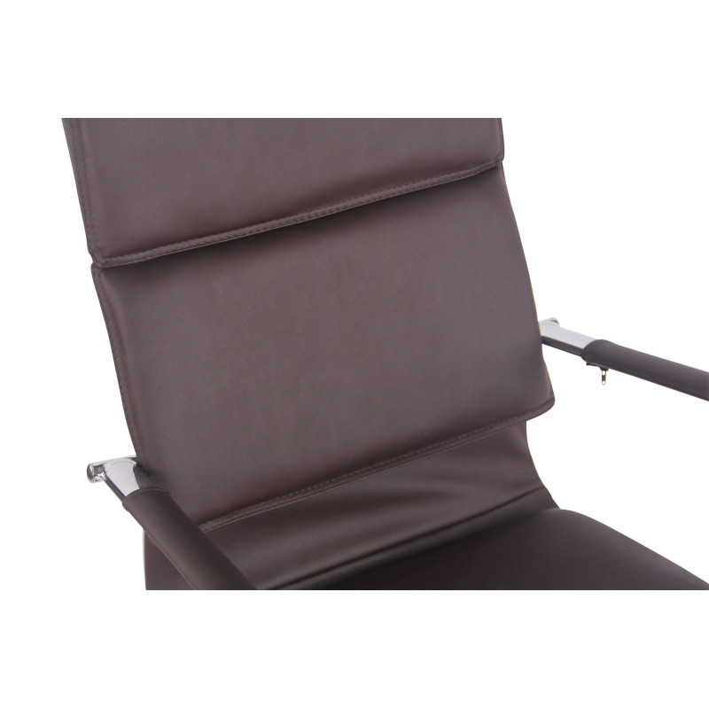 Chaise de bureau Bedford en cuir artificiel café