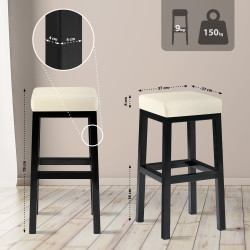 Sgabello da bar Taylor B80 color crema