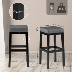 Tabouret de bar gris Taylor B80