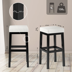 Tabouret de bar blanc Taylor B80
