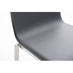 Taburete de bar Avola de piel, plano, gris E78