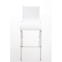 Sgabello da bar in pelle Avola, piatto, E78 bianco