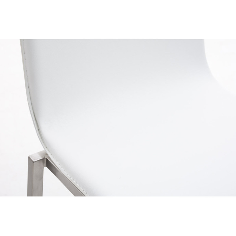 Tabouret de bar Avola en cuir, plat, E78 blanc