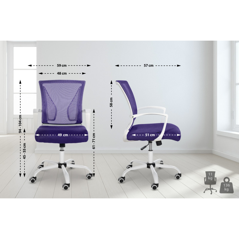 Chaise de bureau Tracy W violet