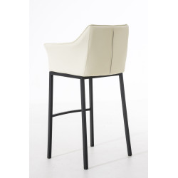 Sgabello da bar Damaso B con struttura a 4 gambe, crema